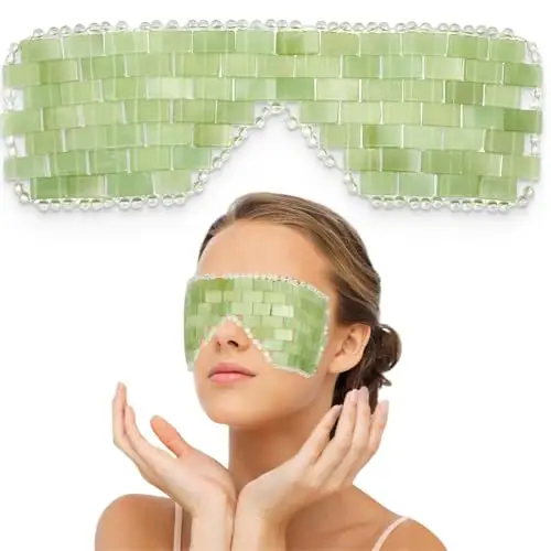 Masque pour les yeux, Anti Âge Yeux en Jade, Masque Visage Pierre, Jade Pierre de Jade For Apaiser La Fatigue, Yeux Gonflés, Les Cernes soulage et les rides