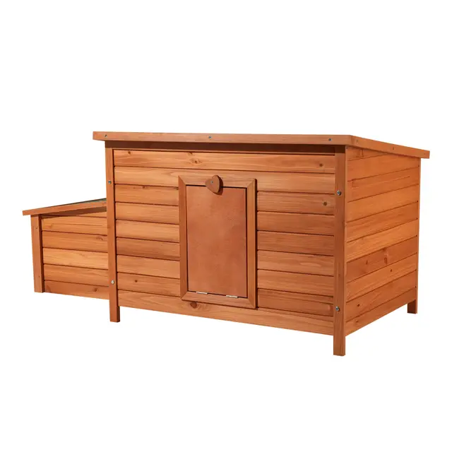 Wiltec Poulailler avec Nichoir – 1360 x 740 x 700 mm – en Bois – Toit bitumé – avec Bac à crottes Amovible – Maison pour Petits Animaux, Poules, volaille Clapier