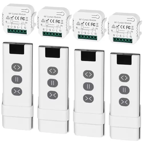 Lot de 4 télécommandes de volet roulant sans fil, interrupteur intelligent, compatible avec interrupteur sans fil 230 V, adapté pour volets, stores, persiennes, interrupteur composé de