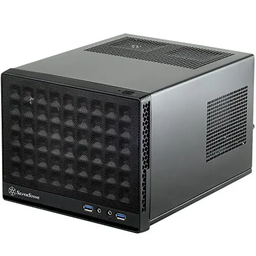 SilverStone SST-SG13B - Sugo Boîtier PC cube compact Mini-ITX, Panneau frontal Mesh, noir