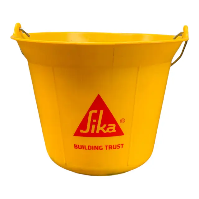 SIKA - Seau de maçon pour mélange, dosage et transport de mortier, enduits et colles à carrelage, 11 L, Jaune 547694