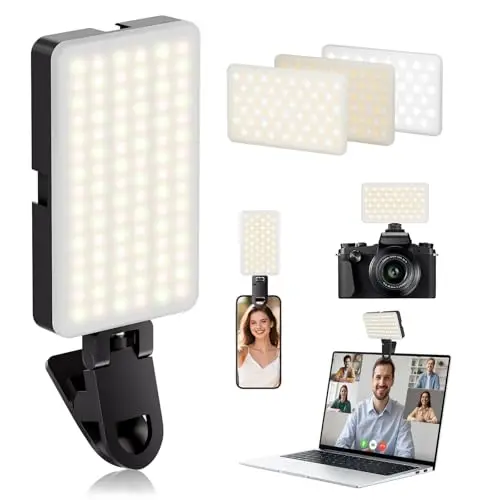 90 LED Lumière Téléphone Selfie Light, 3 Modes d'éclairage ajustés et 10 Niveaux de luminosité pour téléphone, Caméra, Ordinateur Portable, Appareil Photo, Maquillage, Vlog