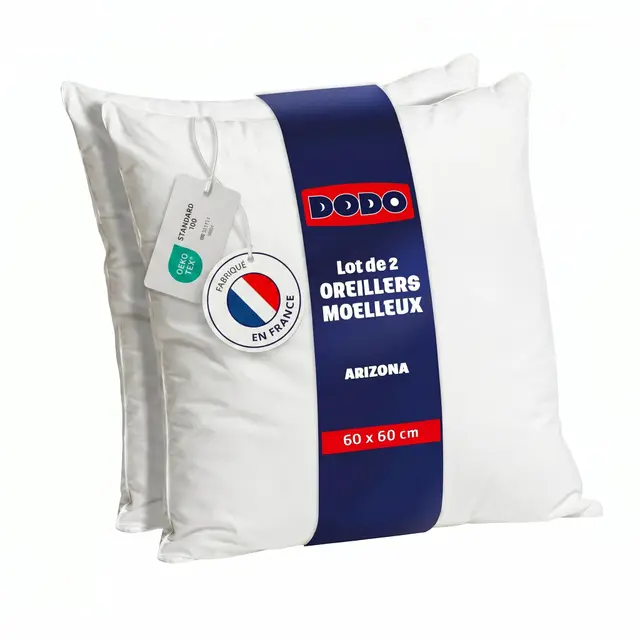 DODO Lot 2 Oreillers Moelleux 60x60
