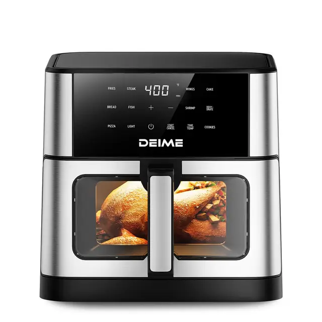 Friteuse à Air DEIME 10L Sans Huile 1800W Friteuses à Air de Grande Capacité Cuisinière Saine avec 10 Préréglages, Grande Friteuse à Air pour les de Cuisson Visuelle, Recette Incluse