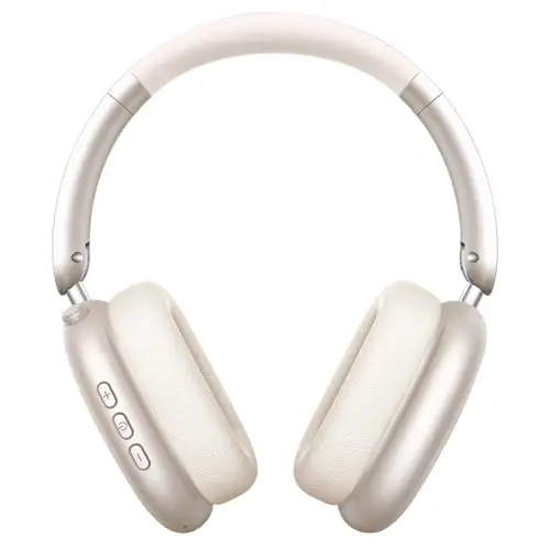 Wentronic Y01 – Casque Circum-auriculaire sans Fil à réduction de Bruit – Bluetooth 5.3, Son Hi-Res, 48h d’autonomie – Pliable avec Micro pour iOS/Android/PC– Lumière stellaire