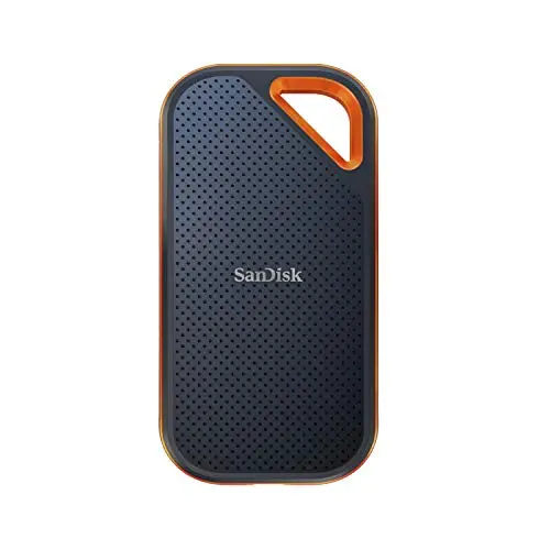 SanDisk Extreme PRO Disque SSD Externe 1 To (Portable NVMe SSD, jusqu'à 2000 Mo/s en lecture / écriture, USB-C, Résistance à la poussière et à l'eau classée IP65) Noir