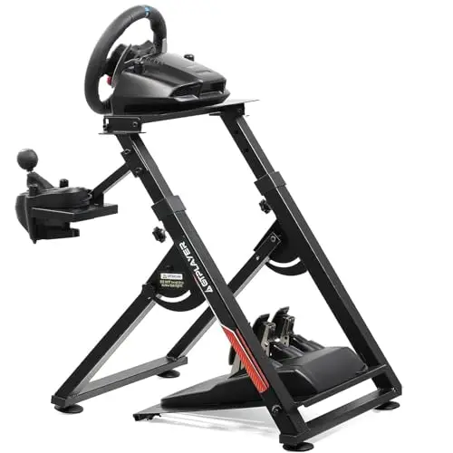 GTPLAYER Support Volant pour G923 G29 G920 Thrustmaster T300RST500RS Volant Gaming Retour de Force & TH8A Levier de Vitesse V1 - Fanatec Clubsport PS4 - Inclinable,Rouge