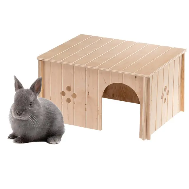 Ferplast Maison en Bois pour Lapins, Cochons d’Inde et Hamsters Sin 4647, Bois Certifié FSC®, Fenêtre de Ventilation, Montage sans Outils, 37 x 27,7 x H 20 cm, Taille XL
