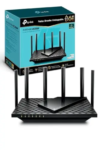 TP-Link Archer AXE75 Routeur WiFi6E Tri-Bande AXE5400Mbps, 5 Ports Gigabit, Port USB 3.0, La Toute Nouvelle Bande 6 GHz, WPA3, HomeShield, EasyMesh, Brancher et Utiliser, Compatible avec Alexa