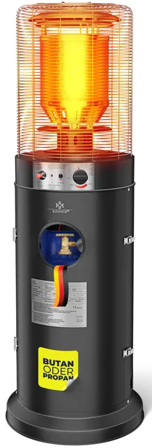 KESSER® Chauffage à gaz KE12 | Chauffage de terrasse | Radiateur extérieur | Chauffage extérieur 12,5 kW | Chauffage d'extérieur à gaz | Chauffage radiant | Appareil de chauffage, noir