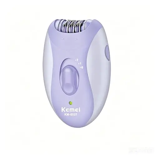 KEMEI Elektrischer Epilierer Damen, 4 Aufsätze für Rasierer und Trimmer, LED Licht und 2 Geschwindigkeitsstufen, Intimrasierer Damen für Gesicht, Beine, Achseln und Hornhautpflege(Lila)
