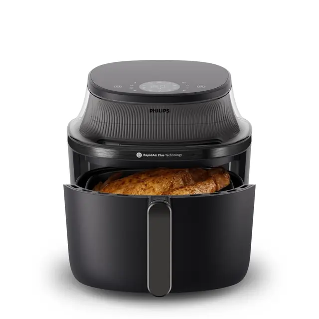 Philips Airfryer Série 3000 - Air Fryer 7.2 L, 16-en-1, Fenêtre de cuisson, Technologie RapidAir, jusqu'à 90% de matières grasses en moins, Application HomeID, coloris Noir (NA340/00)
