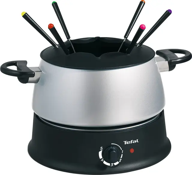 TEFAL EF300010 Appareil à fondue Pour 6 personnes, Caquelon avec anses, Thermostat réglable, Fondue bourguignonne, savoyarde et chocolat, Fabriqué en France