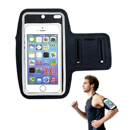 Brassard Téléphone Sport 1 Pièce Noir Avec Poche Airpods Compatible Smartphones Jusqu'À 7 Pouces Pour Jogging Fitness Course À Pied