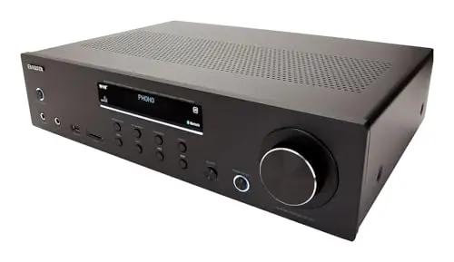 Aiwa AMR-200DAB/BK: Amplificateur/récepteur AV Dab+ avec Bluetooth 5.0, Puissance 200 W, Port USB, Lecteur de Carte SD, Couleur : Noir