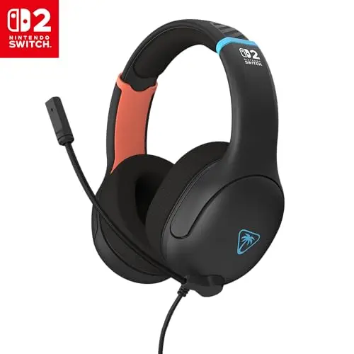 Turtle Beach Airlite Fit Noir Anthracite Casque de Gaming Filaire sous Licence Officielle pour Nintendo Switch 2, Nintendo Switch Lite - Modèle OLED