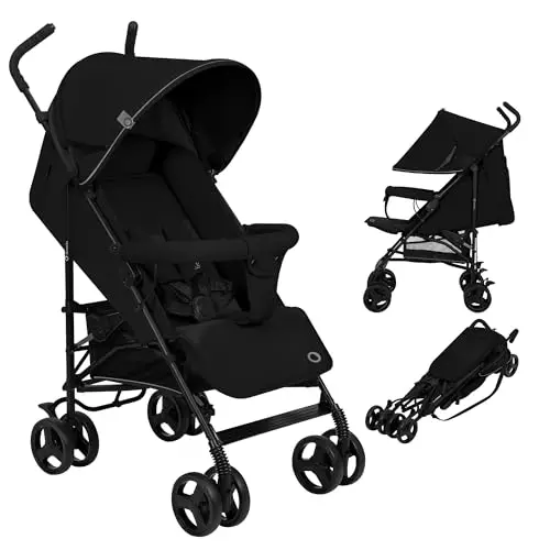 LIONELO Elia poussette canne à 15 kg, réglage du dossier jusqu’à la position couchée, grand panier, système de pliage rapide, moustiquaire