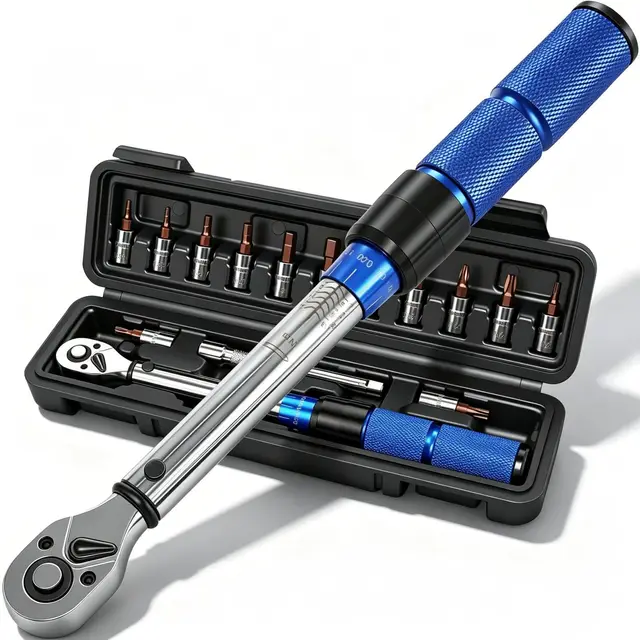 Clé Dynamométrique 1/4'', 2-24Nm, Précision ±3% avec 72 Dents, Clef Dynamometrique Réversible, Clés Dynamométriques avec Barre D'extension 100mm, Kit D'entretien pour Vélo, Moto et Voiture