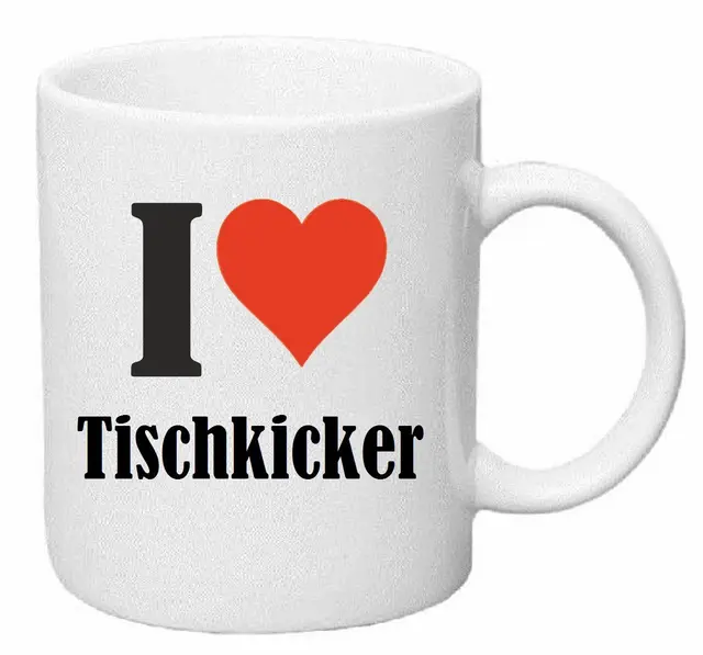 Tasse de Café Tasse à Thé … Coffee Mug I Love Tischkicker Hauteur 9 cm de Diamètre 8 cm Volume 330 ml Le pour leur Partenaire - Collègue - Amis