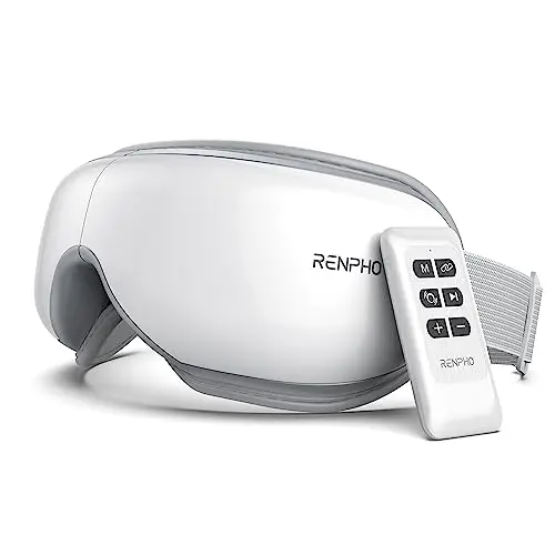 RENPHO Eyeris 1 - Masseur Oculaire avec Télécommande et Chaleur, Vibration et Musique Bluetooth, Masque Massage Yeux pour le sommeil, les yeux secs, Cadeaux pour Femme et Homme