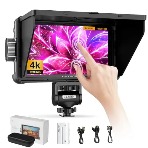 VILTROX DC-550 Pro 5.5 Moniteur de Champ de Pouces Small HD 3D LUT DSLR Camera Field Monitor 1200nits de Caméra Grand Angle de 160° 1920 x 1080 IPS avec 4K HDMI Input Output 4K Moniteur Externe
