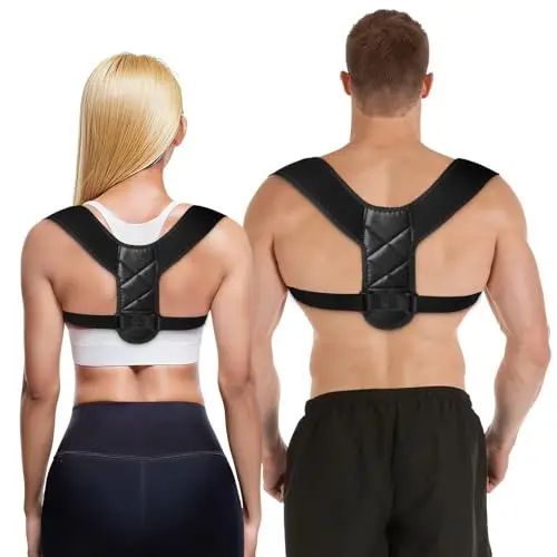 Correcteur de posture dos lot de 2, Redresseur de dos confortable, Ceinture dos posture réglable pour femme et homme, Usage quotidien au bureau à la maison et au sport