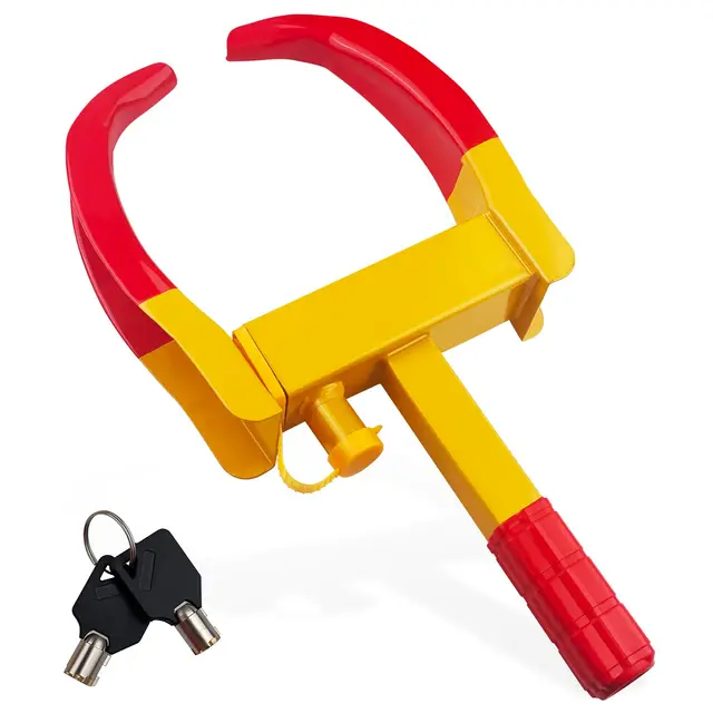 Mesybveo Sabot de roue antivol avec 2 clés - 9 trous de réglage et verrouillage de sécurité - Pour voiture, moto