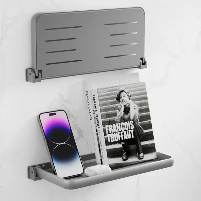Safoner Lot de 2 étagères murales Pliables en Aluminium pour Camping-Car – L'accessoire Essentiel pour l'organisation intérieure | Rangement Flottant Polyvalent et Peu encombrant