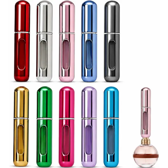 10 Pièces Vaporisateur Parfum Rechargeable, 5 ml Flacon Parfum Vide, Recharge Parfum avec Fenêtre Visible, Mini Vaporisateur de Parfum, Facile à Transporter et Idéal pour les Voyages