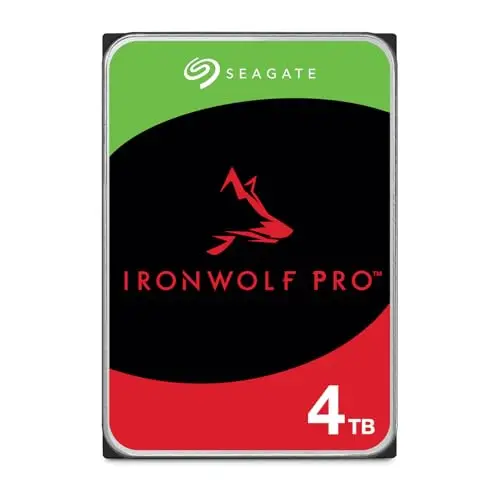 Seagate IronWolf Pro 4To, Disque dur d'entreprise interne NAS HDD, CMR, 3.5 Pouces, SATA 6Goits/s, 7 200 tr/min, 256 Mo de mémoire cache, Ouverture Facile, Services Rescue (ST4000NTZ01)