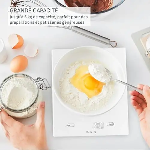 Tefal Essential, Balance de cuisine, Capacité de 5 kg, Unités métriques et impériales, Fonction tare, BC5504V0