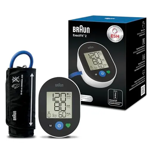 Braun ExactFit™ 2 Tensiomètre de bras | Précision cliniquement prouvée | Indicateur à code couleur | Brassard universel | Pour usage domestique | BUA4050