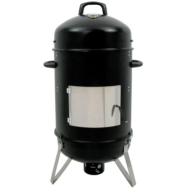 Fumoir au charbon de bois BBQ-TORO Hickory - Fonction barbecue - Diamètre de 46 cm - 107 cm de haut