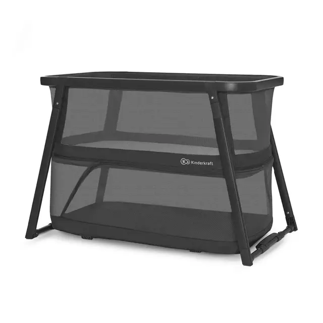 Kinderkraft SOFI Plus, Lit bébé, Berceau, Lit de Voyage, De la Naissance à 3 Ans, Jusqu'à 15 kg, Pliage Rapide, Parfait pour Les déplacements, Housse en Coton, 2 draps offerts, Gris