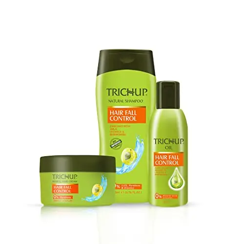 Trichup Kit anti-chute de cheveux – Huile de contrôle de la chute des cheveux (200 ml), shampooing, crème (lot de 3)