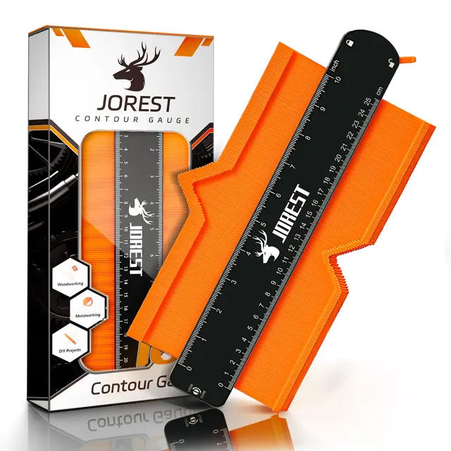 JOREST Jauge de Contour 25cm, Cadeau Pour Pere Homme Bricoleur, Copieur Profil, Gabarit Decoupe Carrelage, Outils de Traçage, Contour Gauge, Reproducteur de Forme, Pose Parquet, Bricolage Menuisier