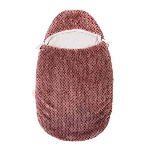 Nattou Wattierter Fußsack, Für Babyschale, Kindersitz und Kinderwagen, 70 x 44 x 5 cm, Lapidou, Aubergine/Weiß