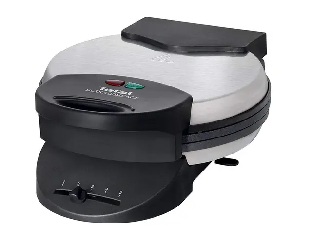 Tefal WM310D Gaufrier en forme de cœur, pour gaufres en forme de cœur, régulateur de température en continu, plaques antiadhésives, bac récupérateur de pâte, noir, 1000 W