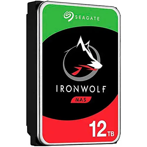 Seagate IronWolf 12 to, Disque Dur Interne NAS HDD, CMR 3,5" SATA 6 Gbit/s 7200 TR/Min, 265 Mo de mémoire Cache, pour NAS Raid, Services Rescue valables 3 Ans (ST12000VN0008)