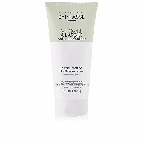 Byphasse Masque à l'Argile, Anti Imperfections, Peaux Mixtes à Grasses, Vert Pale, 150 ml