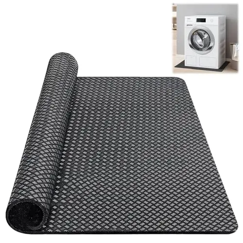 Tapis anti-vibrations pour machine à laver 60 cm × 60 cm double face antidérapant découpable anti-vibrations – Protection de sol pour absorption des chocs et réduction du bruit