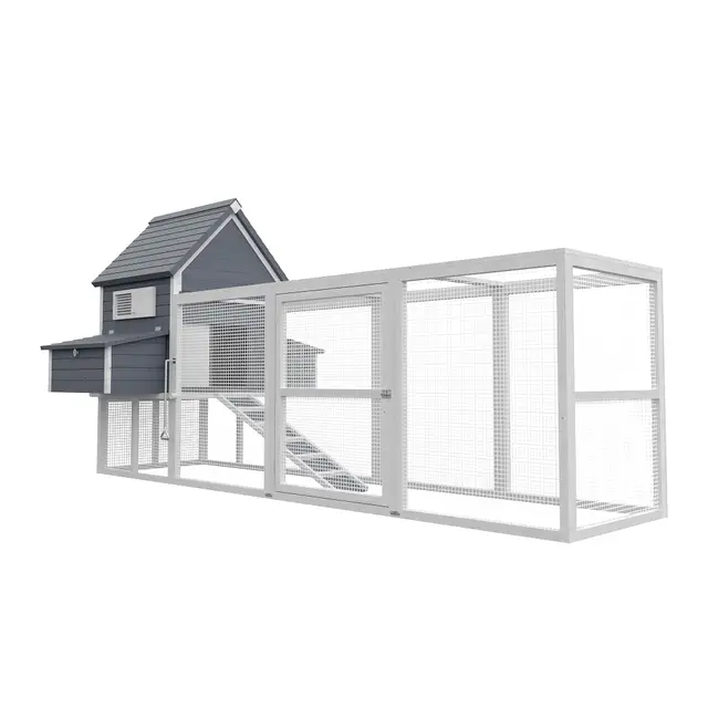 Wiltec Poulailler avec Nichoir & Enclos – 3100 x 1500 x 1500 mm – en Bois – avec Bac à crottes Amovible – Cage Maison pour Petits Animaux, Poules, volaille Clapier Basse-Cour
