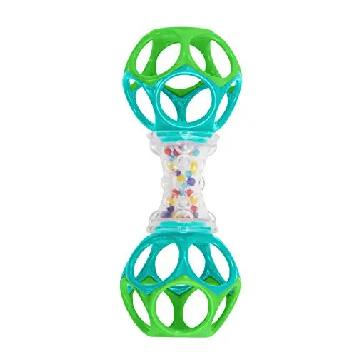 Bright Starts, Oball, Hochet et Balles avec Perle Multicolore, Jouet d'Éveil de Motricité pour Bébés, Facile à Agripper, Dès la Naissance
