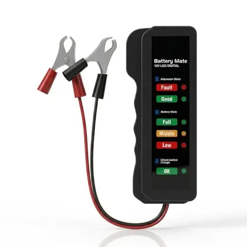 1 PCS Testeur de Batterie Voiture 12V Testeur D'alternateur Auto,Testeur de batterie de voiture 12V,Testeur De Charge D'alternateur pour Vérifier Alternateur et Le Système de Charge de La Batteries.