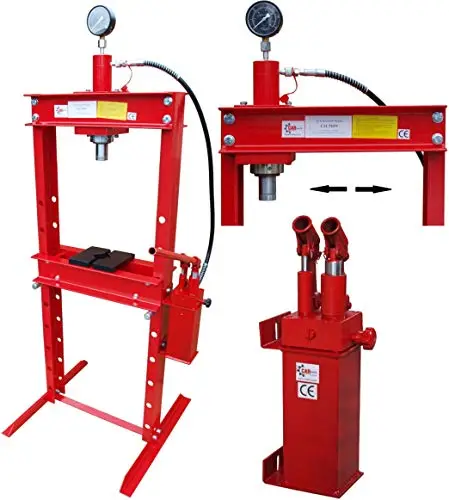 Carmax Presse hydraulique d'atelier 20T avec 2 pompes hydrauliques - Presse à cadre - Compatible avec voiture - 20 000 kg