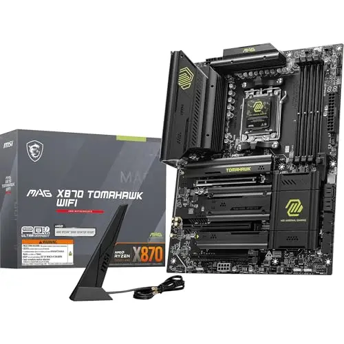 MSI MAG X870 Tomahawk WiFi Carte mère, ATX - pour processeurs AMD Ryzen 9000/8000 / 7000, AM5 - VRM 80A SPS, DDR5 Memory Boost 8400+MT/s (OC), PCIe 5.0 x16 & 4.0 x16, M.2 Gen5, Wi-FI 7, 5G LAN