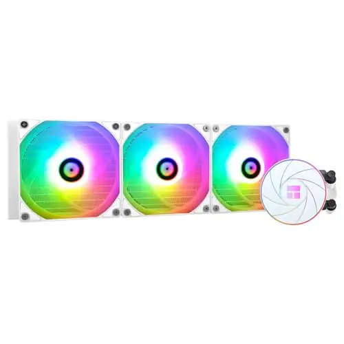 TR-Thermalright AQUA ELITE 360 White Liquid CPU Kühler, refroidissement Aio 360mm, 3 ventilateurs PWM Low Noise-ARGB, pour AM4/AM5, Intel LGA1851/1700/115x/1200 (Blanc)