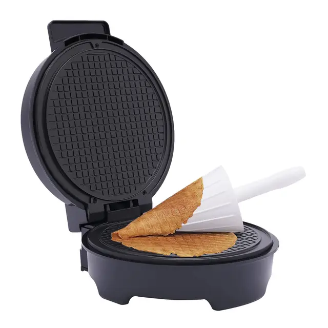 Gaufrier 1200 W avec cône, fer à cornes, revêtement antiadhésif pour cornets de glace fins
