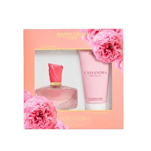 JEANNE ARTHES - Coffret Cadeau pour Femme - Cassandra Rose Vanille - Eau de Parfum 100 ml + Lait pour le Corps 150 ml - Parfum Rose Vanille - Fabriqué et conditionné en France à Grasse