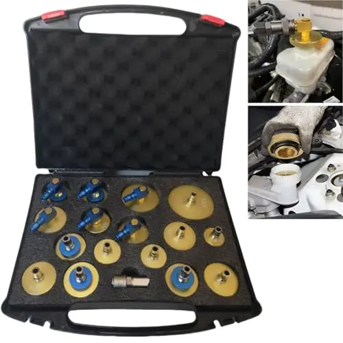 Kit d'adaptateurs de purge de liquide de frein 17 pièces, kit de purge de frein de maître-cylindre, kit de purge de frein pour la plupart des véhicules pour purger ou faire l'appoint de